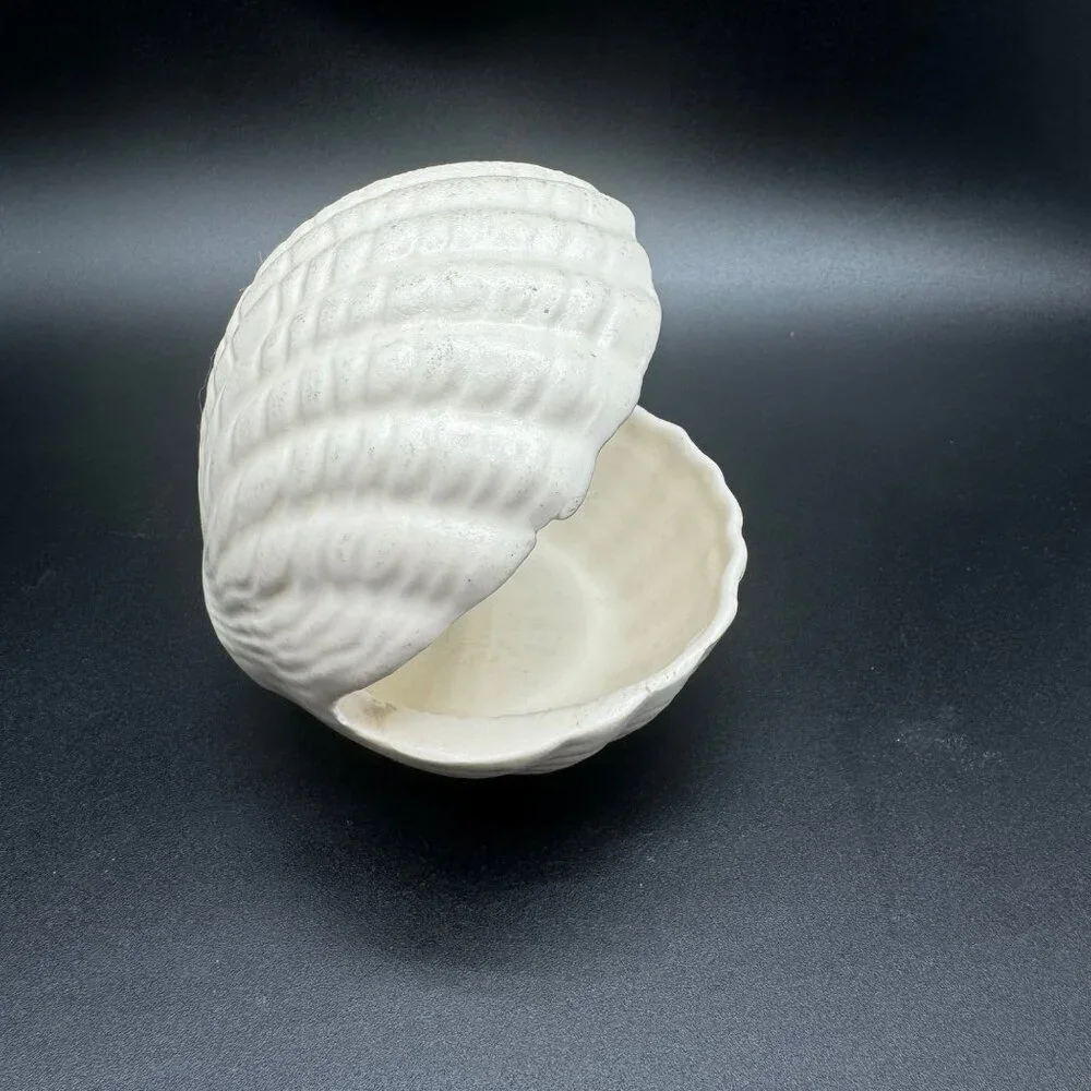 Vintage kitchen bathroom Double Clam Shell Dish read